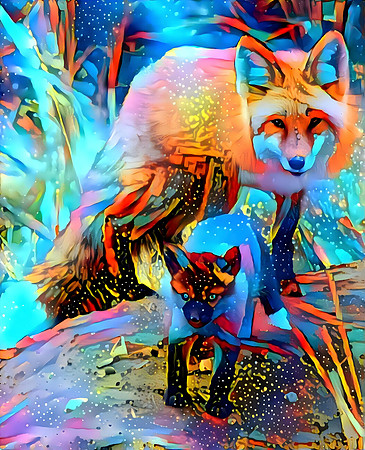 Mom Fox and Kit